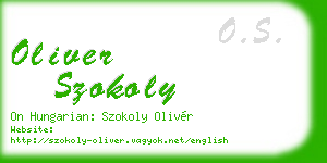 oliver szokoly business card